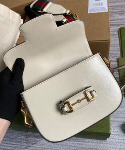 Gucci Horsebit 1955 Mini Bag White For Women, Women’s Bags 8in/20.5cm GG 658574 18YSG 9068 - Image 3