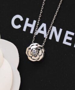 Chanel Extrait De Camélia Necklace Silver Tone For Women - Image 6