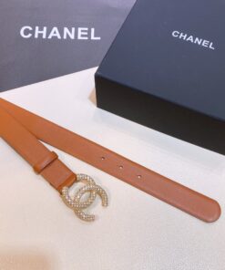 Chanel Double C Buckle 32mm Belt Gold Hardware For Women