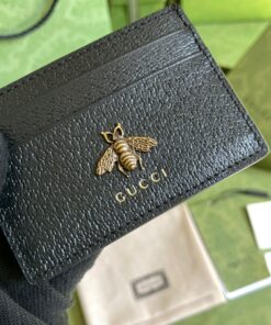 Alternative view of Gucci Animalier Card Case Black with Metal Bee For Men 4in/10cm GG 523685 DJ20T 1000