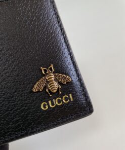 Gucci Bee Logo Black Bi-Fold Wallet For Men 11cm/4.3in GG 523664 - Image 9