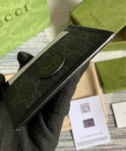 Gucci Card Case with Interlocking G Black For Men 4in/10cm GG 673002 92TCN 1000 - Image 4