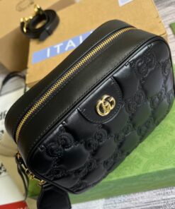 Gucci Matelasse Shoulder Bag Black For Women, Women’s Bags 8.5in/22cm GG 702234 UM8HG 1046 - Image 3