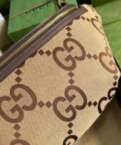 Gucci Jumbo GG Belt Bag Camel And Ebony Jumbo GG Canvas 15.3in/39cm GG 696031 UKMDG 2570 - Image 14