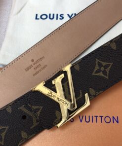 Louis Vuitton Initiales LV Belt 40mm Monogram Canvas Gold Hardware For Men - Image 6