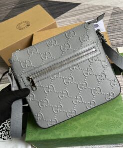 Gucci GG Embossed Bag Grey GG Embossed For Men 10.2in/26cm GG 406410 1W3CN 1275 - Image 6