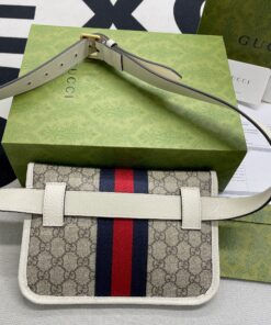 Gucci Ophidia Belt Bag Beige And Ebony GG Supreme Canvas, A Material With Low Environmental Impact 8.7in/22cm GG 674081 96IWT 9794 - Image 17