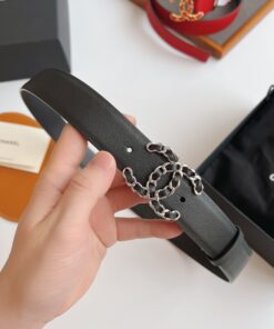 Alternative view of Chanel CC Chain Buckle 32mm Belt Black For Women