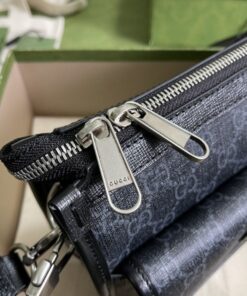Gucci Messenger Bag With Interlocking G Black Supreme Canvas For Men 8in/21cm 674164 92THN 1000 - Image 5