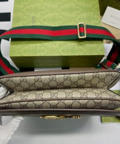 Gucci Blondie Medium Shoulder Bag 11.4in/ 29cm Beige/ Ebony GG Supreme Canvas Gold Hardware For Women 699210 96IWG 8745 - Image 15