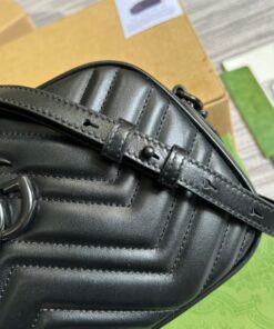 Alternative view of Gucci Marmont Matelasse Shoulder Bag Black For Women 9.5in/24cm