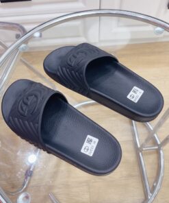 Gucci Quilted GG Rubber Slide Black For Men 601041 JD600 1000 - Image 5