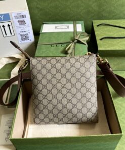 Gucci Supreme Messenger Bag Beige And Ebony GG Supreme Canvas 9.3in/23.5cm GG 681021 92THG 8563 - Image 3