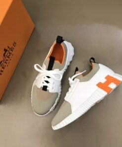 Hermes Depart Sneakers White/ Light Grey For Men - Image 3