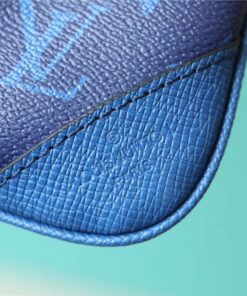 Louis Vuitton Trio Messenger Monogram Canvas And Taiga Cobalt Blue For Men, Men’s Bags, Shoulder And Crossbody Bags 9.8in/ 25cm LV M30848 - Image 3