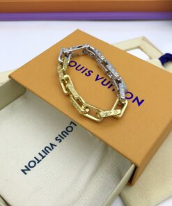 Alternative view of Louis Vuitton Monogram Chain Bracelet Silver Gold For Men M1555M