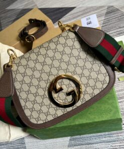 Gucci Blondie Medium Shoulder Bag 11.4in/ 29cm Beige/ Ebony GG Supreme Canvas Gold Hardware For Women 699210 96IWG 8745 - Image 7