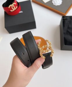 Alternative view of Chanel Twinkle Stone Chain CC Buckle Belt Black For Women