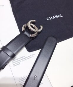 Chanel Double C Buckle 32mm Belt Silver Hardware For Women