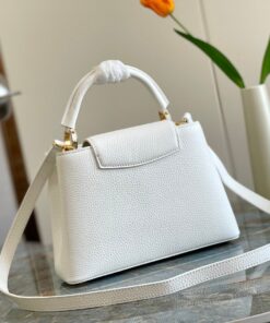 Louis Vuitton Capucines BB Top Handle Bag 10.6in/ 27cm White Gold Hardware For Women - Image 9