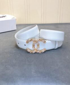 Alternative view of Chanel Double C Buckle 30mm Belt White For Women