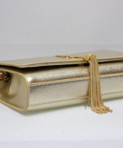 Saint Laurent Kate Chain Wallet With Tassel 9.4in/ 24cm Yellow Copper For Women - Image 6