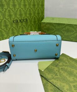 Gucci Diana Mini Tote Bag Light Blue For Women 7.9in/20cm GG 702732 U3ZDT 4377 - Image 3