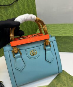 Gucci Diana Mini Tote Bag Light Blue For Women 7.9in/20cm GG 702732 U3ZDT 4377 - Image 4