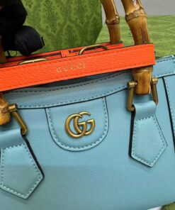 Gucci Diana Mini Tote Bag Light Blue For Women 7.9in/20cm GG 702732 U3ZDT 4377 - Image 5