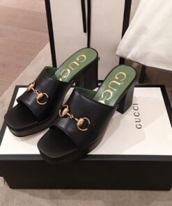Alternative view of Gucci Horsebit Platform Mules Black For Women