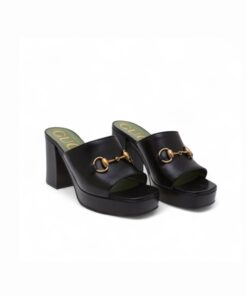 Gucci Horsebit Platform Mules Black For Women