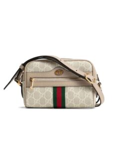 Gucci Ophidia Mini GG Bag Beige And Ebony GG Supreme Canvas, With Beige For Women 7in/17.5cm GG