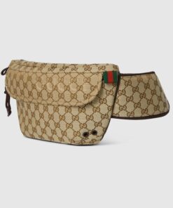 Gucci Small GG Belt Bag Beige And Dark Brown For Men 12.6in/32cm 804262 FADUK 9853 - Image 4