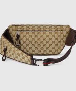 Gucci Small GG Belt Bag Beige And Dark Brown For Men 12.6in/32cm 804262 FADUK 9853 - Image 5