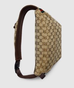 Gucci Small GG Belt Bag Beige And Dark Brown For Men 12.6in/32cm 804262 FADUK 9853 - Image 7