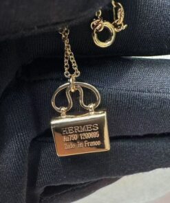 Hermes Amulettes Constance Necklace Gold Tone For Women - Image 4