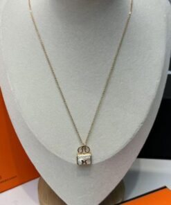 Hermes Amulettes Constance Necklace Gold Tone For Women - Image 3