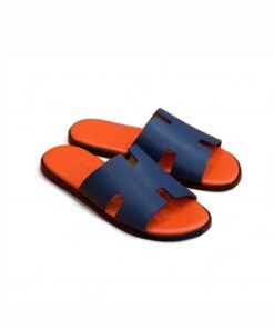Hermes Izmir Sandals Orange/ Blue For Men