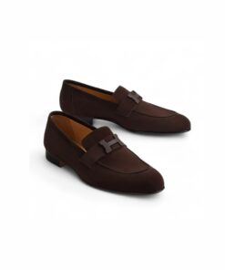 Hermes Paris Loafers Marron Ebene For Men H192437ZAME405