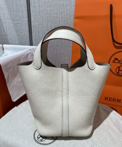 Hermes Picotin Lock 18 White Bag For Women 7.1in/18cm - Image 8
