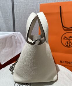 Hermes Picotin Lock 18 White Bag For Women 7.1in/18cm - Image 6