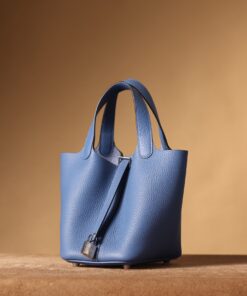 Hermes Picotin Lock 18 Blue Bag For Women 7.1in/18cm - Image 7