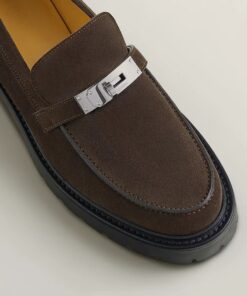 Hermes Icone Loafers Marron Ebene For Men H242908ZAME410 - Image 5