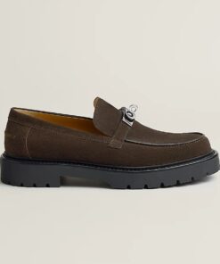 Hermes Icone Loafers Marron Ebene For Men H242908ZAME410 - Image 3