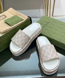 Alternative view of Gucci Jumbo Gg Platform Slide Sandal Beige For Women