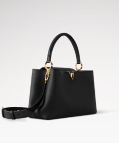 Alternative view of Louis Vuitton Capucines Souple MM Top Handle Bag 13in/ 33cm Black Gold Hardware For Women M14370