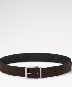 Louis Vuitton Damier Print 40MM Reversible Belt Black/Dark Brown For Men M9150U - Image 5