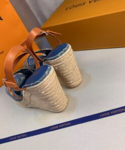 Alternative view of Louis Vuitton Helios Wedge Sandal Blue For Women 1ACIZV