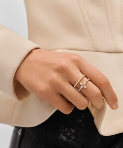 Alternative view of Louis Vuitton Idylle Blossom Two-Row Ring, Pink Gold And Diamonds For Women- Q9N42I