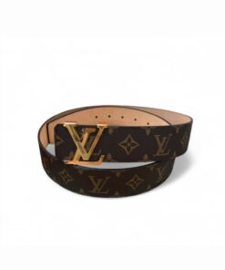 Louis Vuitton Initiales LV Belt 40mm Monogram Canvas Gold Hardware For Men